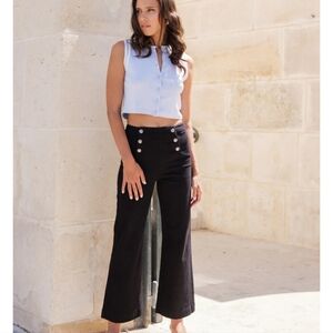 Oraije Paris Victorine Black Wide Leg Jeans Old Money Contemporary Minimalist 29